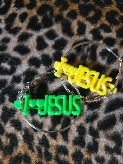 I Love Jesus Statement Hoops/ Ear Hangers