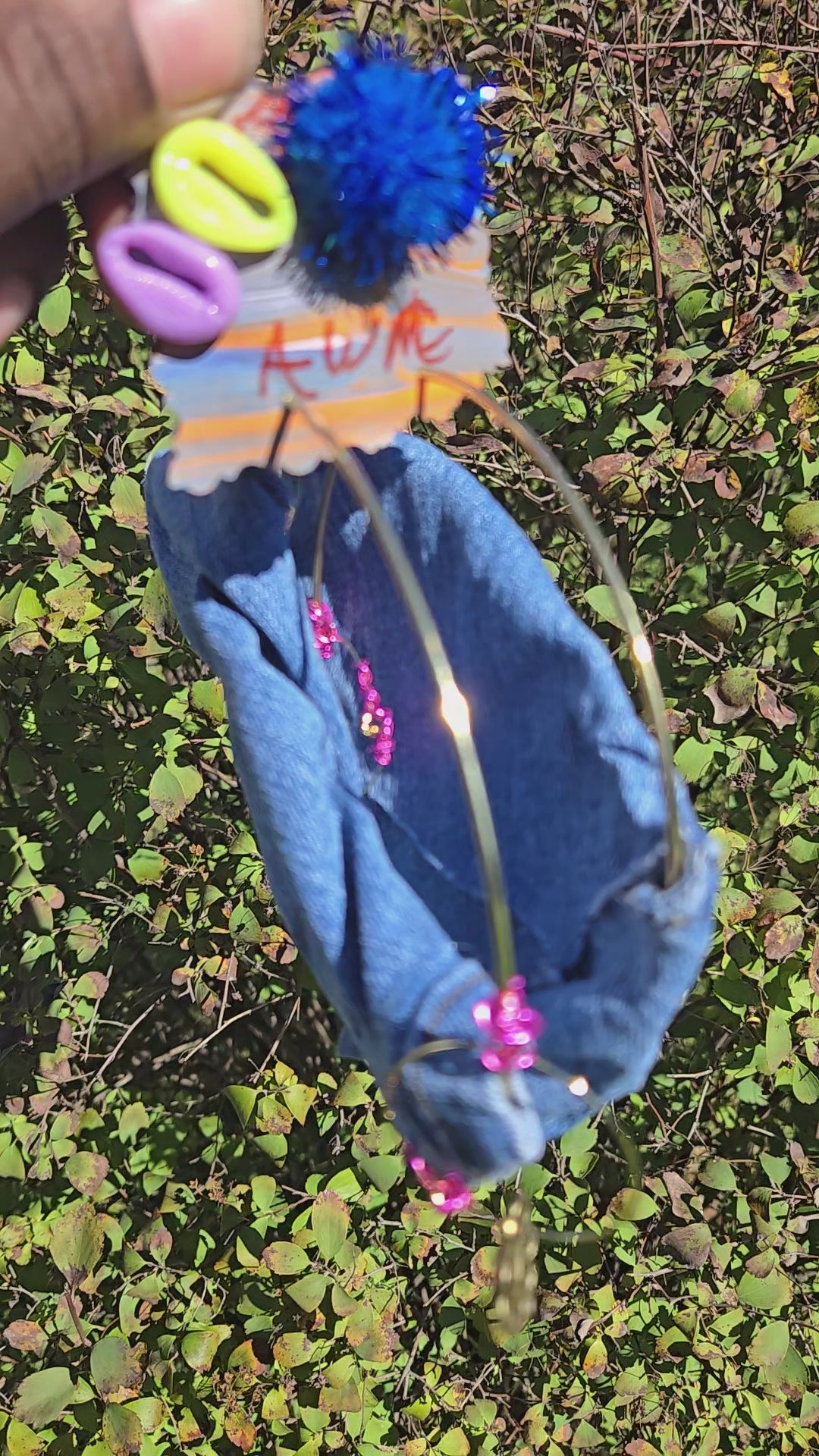 Blue Jean Dream Bow Hoops | One-of-One Upcycled Denim Statement Jewelry | Y2K Art Girl Accessory