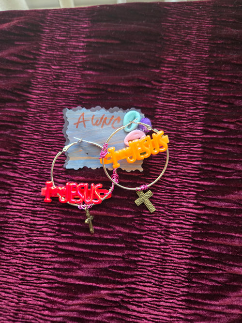 I Love Jesus Statement Hoops/ Ear Hangers